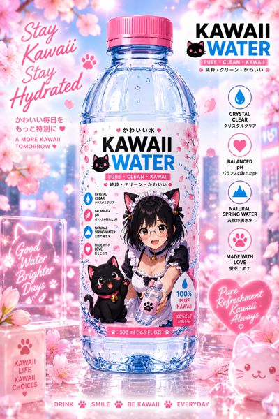 Kawaii Water · Design de bouteille